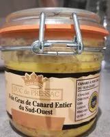 Suhkru kogus sees Fois gras de canard entier du sud ouest
