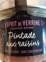 Sucre et nutriments contenus dans Esprit de verrine