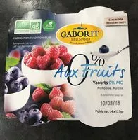 入っている砂糖の量 Yaourt Aux Fruits 0% MG