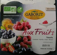 入っている砂糖の量 Yaourts Aux 4 Fruits