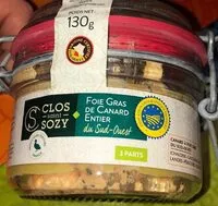 İçindeki şeker miktarı Foie gras de canard entier du Sud-Ouest