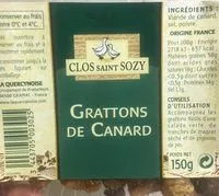 İçindeki şeker miktarı Grattons de Canard