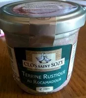 İçindeki şeker miktarı Terrine Rustique Au Rocamadour Clos Saint Sozy