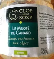 İçindeki şeker miktarı Le mijoté de canard