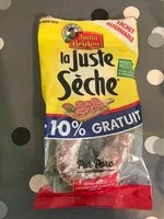 Sucre et nutriments contenus dans Juste seche