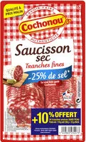 İçindeki şeker miktarı Saucisson sec réduit en sel, tranches fines