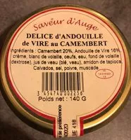 İçindeki şeker miktarı Delice d'andouille de Vire au camembert