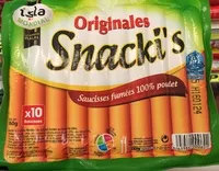 Sokerin määrä sisällä Originales Snacki's Saucisses fumées 100% volaille