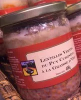Quantité de sucre dans Lentilles vertes du Puy cuisinées à la graisse d'oie