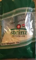 Quantité de sucre dans Sbrinz