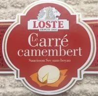 Quantité de sucre dans Le carré camembert