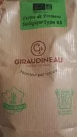 Sucre et nutriments contenus dans Giraudineau