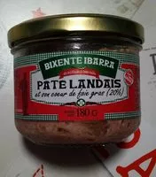 Amount of sugar in Pâté landais et son cœur de foie gras (20%)