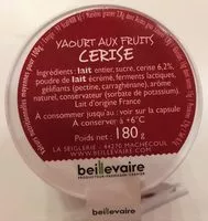 Suhkru kogus sees Yaourt à la cerise