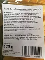 Quantité de sucre dans Pain au lait