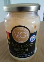 Quantité de sucre dans Demi Poire Williams au sirop