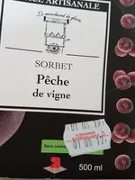 Quantité de sucre dans Sorbet pêche de vigne