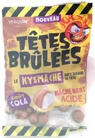 入っている砂糖の量 Têtes brûlées - Bonbons tendres acides dragéifiés goût cola