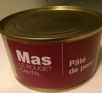 Sucre et nutriments contenus dans Mas le rouget cantal