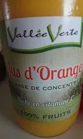 Amount of sugar in Jus d'Orange à base de concentré