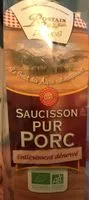 Quantité de sucre dans Saucisson pur porc bio
