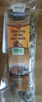 Quantité de sucre dans Spécialité de saucisse sèche aux noix Bio