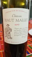 Sucre et nutriments contenus dans Chateau haut mallet