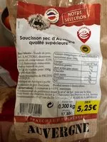 Sucre et nutriments contenus dans Saucisson sec d auvergne qualite superieur