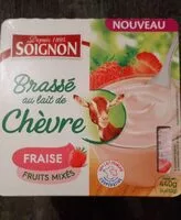 Suhkru kogus sees Brassé au lait de chèvre fraise fruits mixés