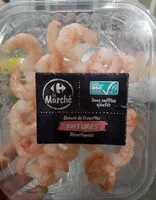 İçindeki şeker miktarı Queues de crevettes natures décortiquées