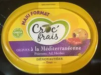 चीनी की मात्रा Olives dénoyautées à la méditerranéenne, CROC'FRAIS, barquette