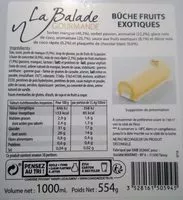 Количество сахара в Bûche fruits exotiques