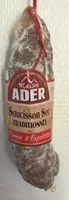 Sucre et nutriments contenus dans Ader