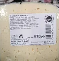 Quantité de sucre dans Tomme des Pyrénées IGP (28 %MG)