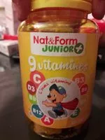 Sucre et nutriments contenus dans Nat form junior