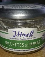 入っている砂糖の量 Hénaff rillettes de canard