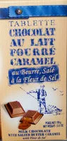 入っている砂糖の量 Tablette Chocolat au Lait Fourré Caramel au Beurre Salé à la Fleur de Sel
