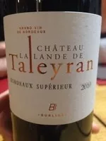 Sucre et nutriments contenus dans Chateau de lalande de taleyran