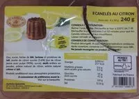 Jumlah gula yang masuk Canelés au citron