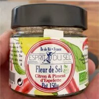 Jumlah gula yang masuk Fleur de sel, citron et piment. D’esoolette