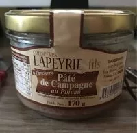 Sucre et nutriments contenus dans Conserves lapeyrie fils