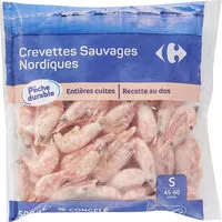 चीनी की मात्रा Crevettes nordiques sauvages