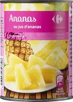 Amount of sugar in Ananas en morceaux