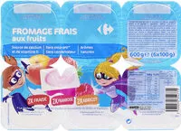 入っている砂糖の量 Fromages frais aux fruits