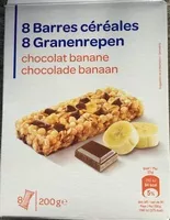 Amount of sugar in Barres céréales Goût Chocolat🍫au lait🥛Banane🍌