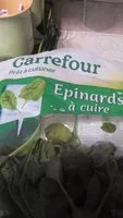 Quantité de sucre dans Epinards à cuire