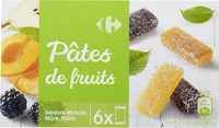 Suhkru kogus sees Pâtes de fruits