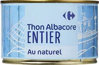 Cantidad de azúcar en Thon entier Albacore au naturel