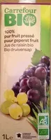 İçindeki şeker miktarı Jus de raisin 100% pur jus
