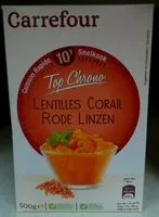 Amount of sugar in Lentilles Corail Top Chrono